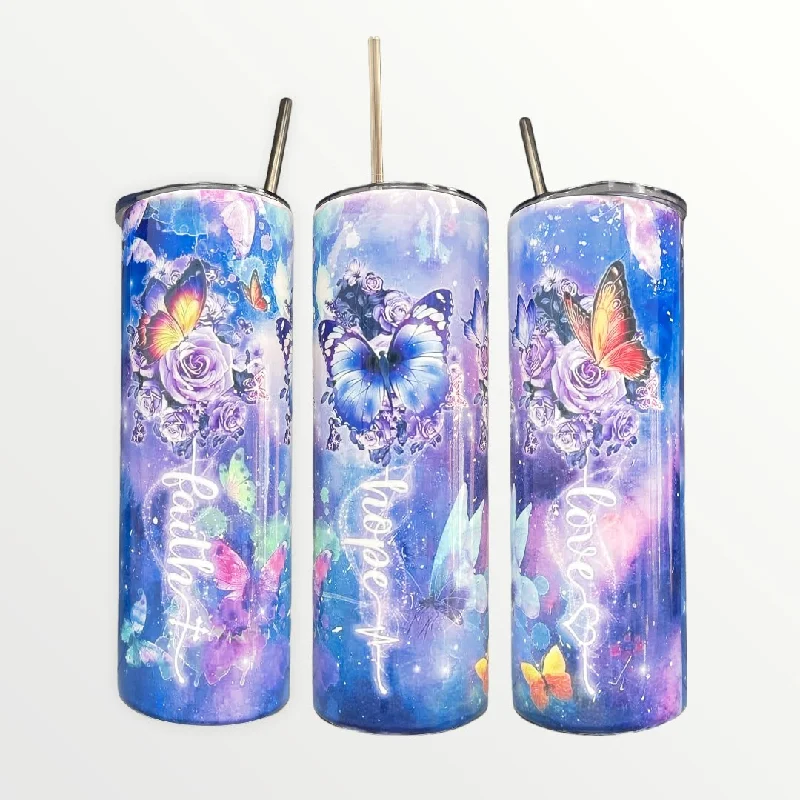 Affordable Drinkware Faith Hope and Love 20/30oz Insulated Skinny Tumbler