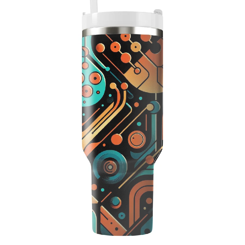 Glassware Promotion Retro Tech Patterns Tumbler With Handle