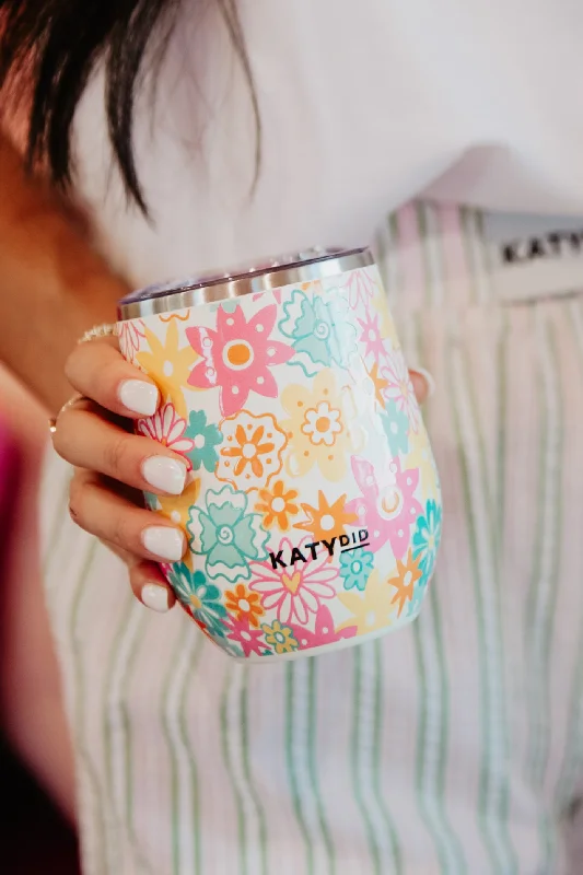 Embrace New Fashion Spring Flowers Stemless Wine Tumbler