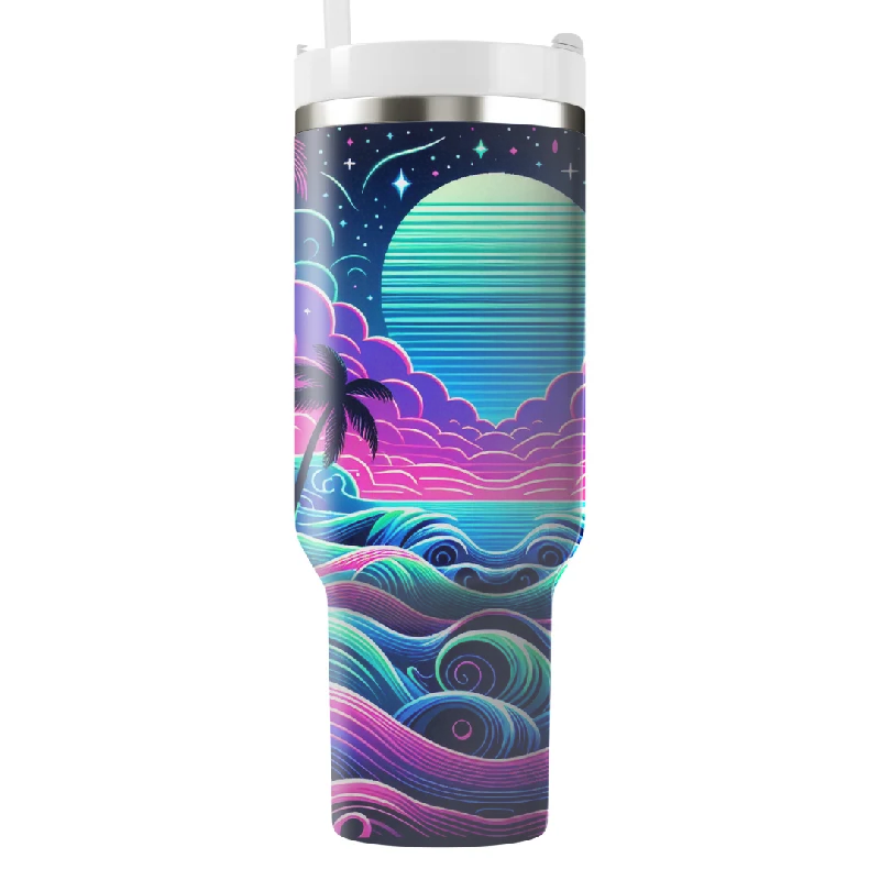 Exclusive Discount Neon Waves And Stars Tumbler With Handle