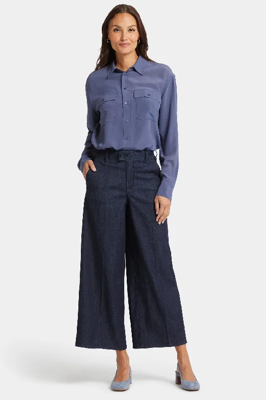 Sophisticated Fashion Mona Wide Leg Trouser Ankle Jeans - Lightweight Rinse
