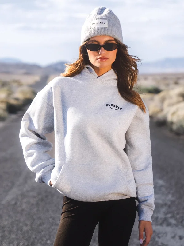 Beat The Heat In Tropical Styles Heritage Oversized Hoodie - Marl Grey