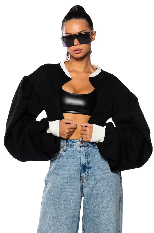 Current Trends EASY DOES IT SWEATSHIRT BOMBER