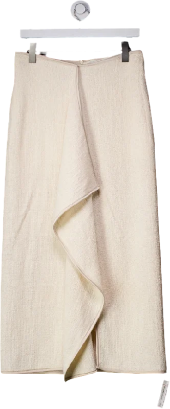 Exclusive Sale Nanushka Cream Textured Boucle Tweed Skirt UK M