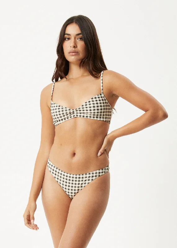 Timeless Elegant AFENDS Womens Gambet - Check Bikini Bottom - Black / Sand