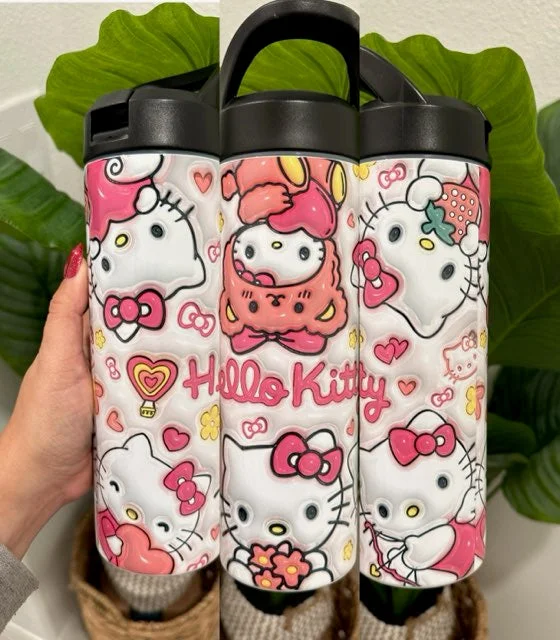 Discover Promotions Hello Kitty Inflated Strawberry Teddy Bear Costume 20 oz Tumbler