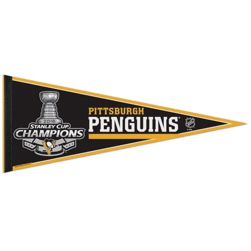 Personalized Drinkware Gifts Pittsburgh Penguins NHL Stanley Cup Champions Pennant Flag