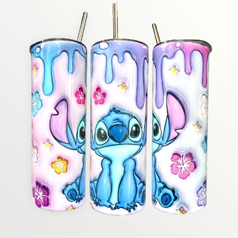 Unique Drinkware Gifts Stitch Bubble Effect Print 20/30oz Insulated Skinny Tumbler