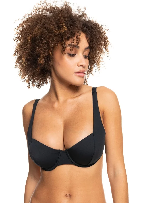 Summer Essentials Beach Classics Underwired D-Cup Bikini Top - Anthracite