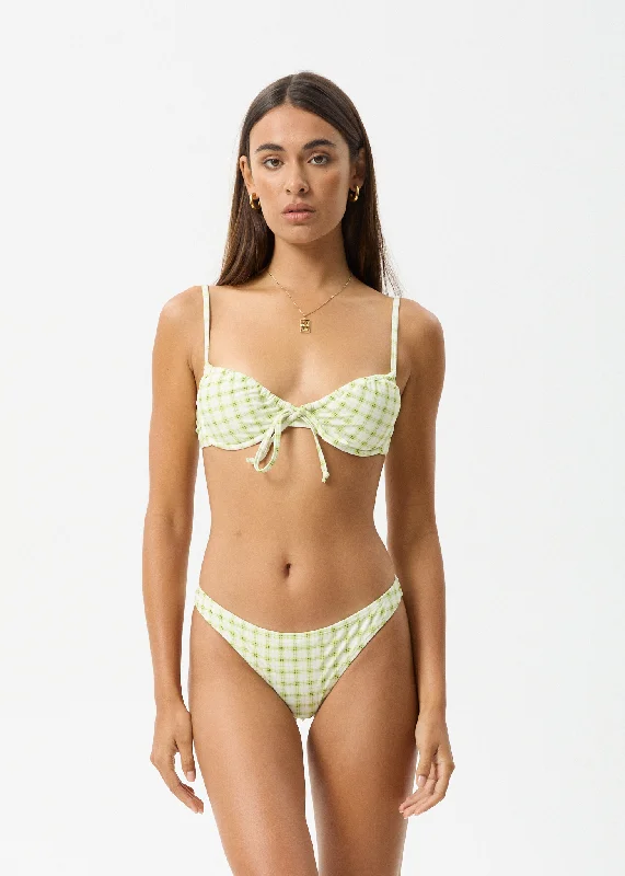 Final Sale AFENDS Womens Darcy - Check Bikini Top - Lemongrass Check