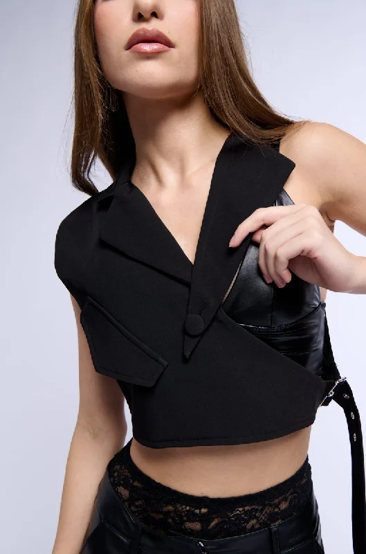 Trendy Attire For Her CUT OUT CROP VEST