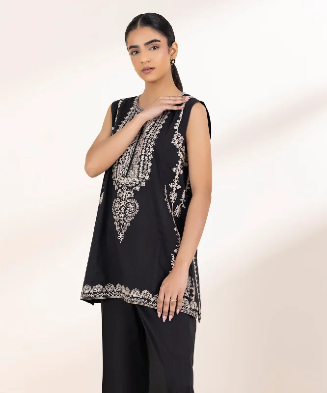 Vibrant Prints Embroidered Cotton Viscose Shirt