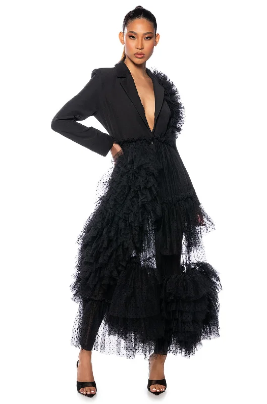 Seasonal Trend EXAGERATED TULLE BLAZER DRESS JACKET