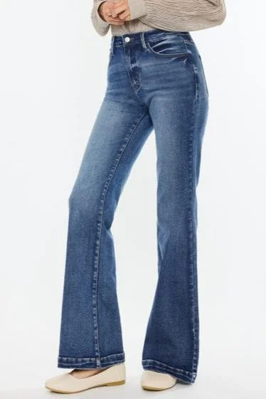 Discover Now Kan Can High Rise Dark Wash Wide Leg Flare Jeans