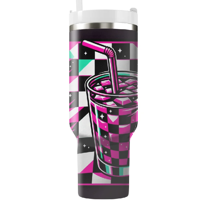 Massive Savings Rad Retro Checkerboard Tumbler With Handle