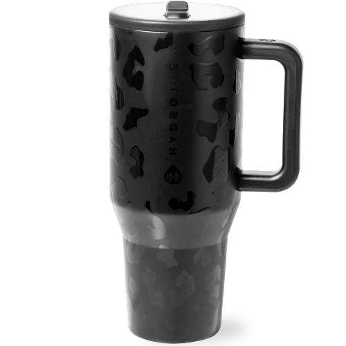 Drinkware Closeout Deals HydroJug Traveler- 40 oz Black Leopard