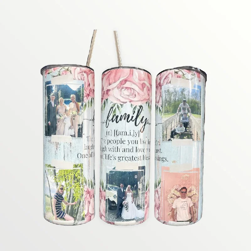 Drinkware Set Sale Family 5 Photo Upload 20/30oz Insulated Skinny Tumbler