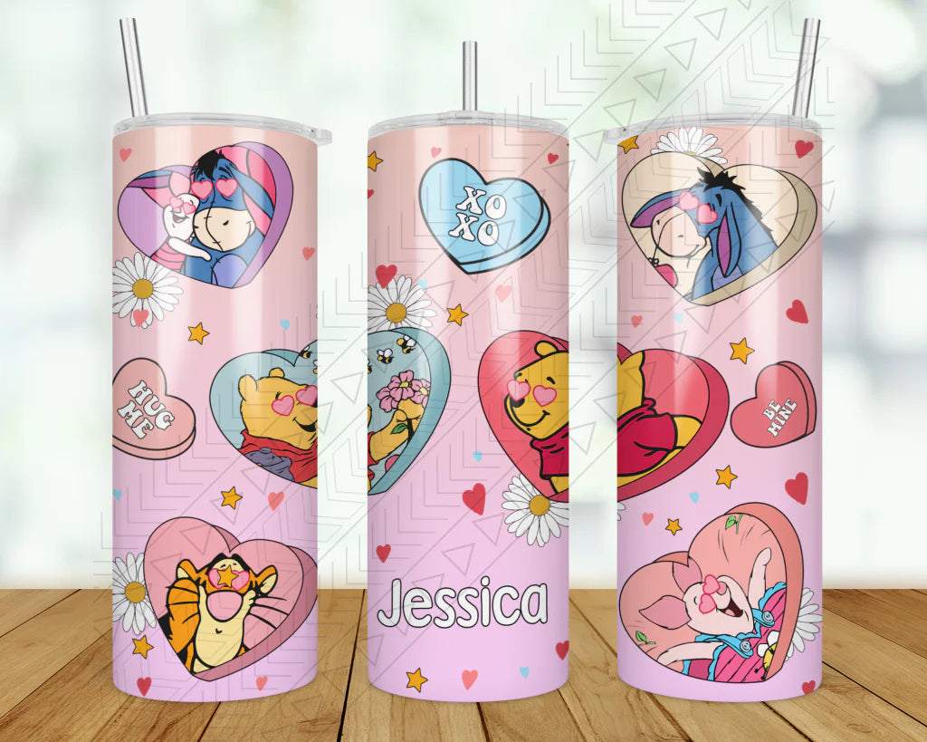 Premium Steel Tumblers Winnie The Pooh Valentine Custom Tumbler
