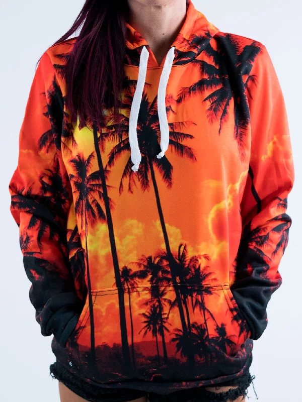 Timeless Elegance Redefined Palm Tree Sunset Unisex Hoodie