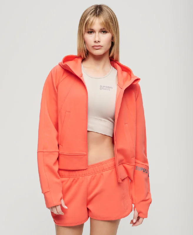 Exclusive Sale Sport Tech Relaxed Ziphood | Hot Coral