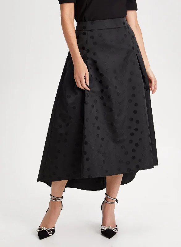 Stylish Savings Polka Dot Motif Jacquard Skirt