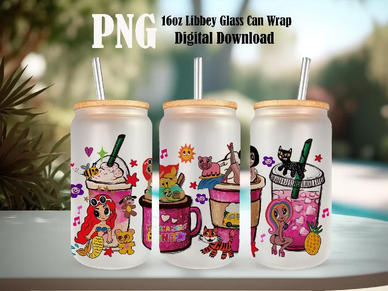 Thoughtful Drinkware Gifts Karol G Coffee, Karol G 16oz Glass Can, Cartoon Coffee Png, Fall Coffee, Spooky Season Png Instant Download Thoughtful Drinkware Gifts Karol G Coffee, Karol G 16oz Glass Can, Cartoon Coffee Png, Fall Coffee, Spooky Season Png Instant Download