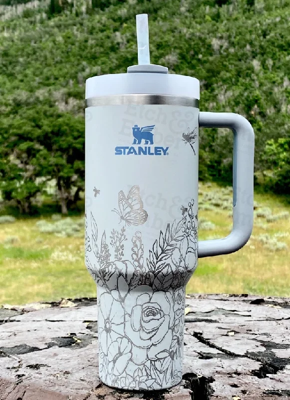 Huge Price Cut Flower Garden Custom Stanley Adventure Quencher 40 oz tumbler