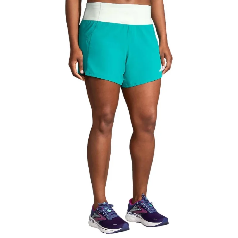 Playful Elegance Women's Chaser 5" Short In Nile Green/cool Mint