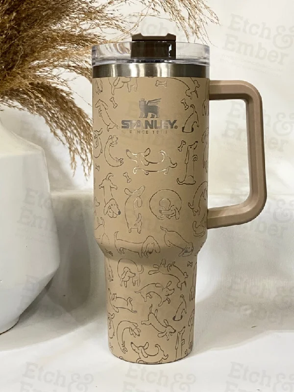 Fashion-Forward Wiener Dog Custom Stanley Adventure Quencher 40 oz tumbler