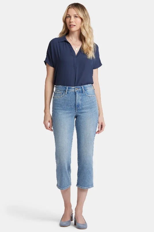 Popular Collection Joni Relaxed Capri Jeans - Blue Valley