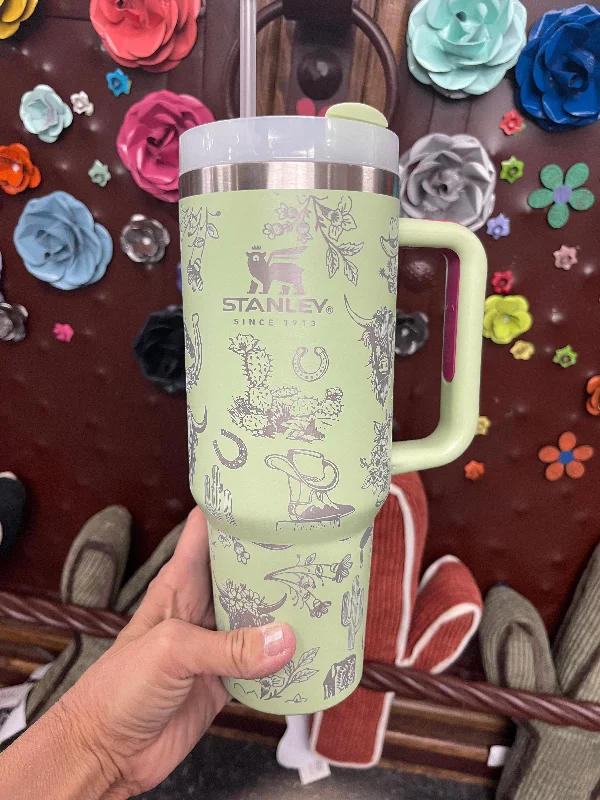 Travel Mugs Sale WESTERN 40oz Stanley TUMBLER   Lite green