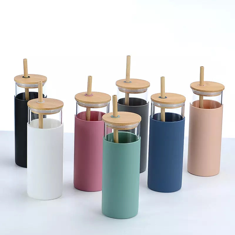 Discount Tumblers 20oz Glass Silicone Sleeve Tumbler