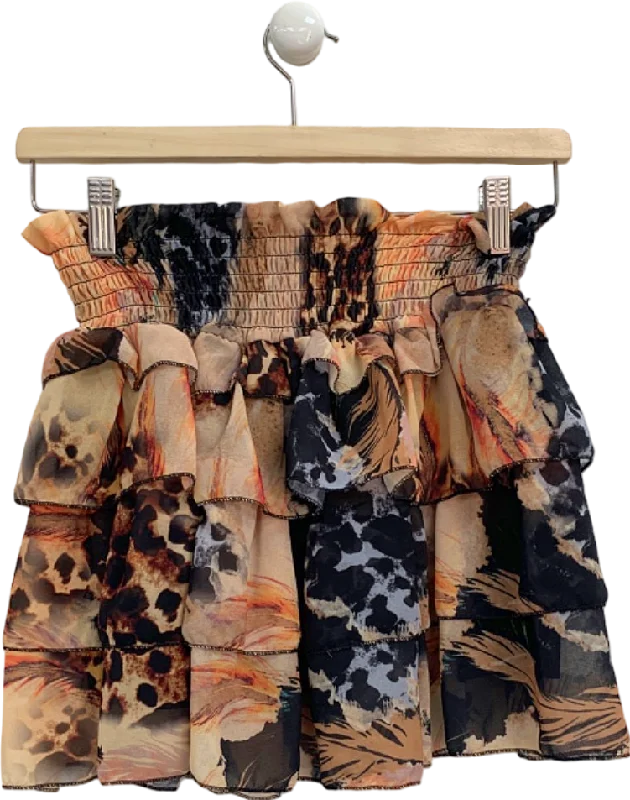 Elegant Attire Stylehub Multicolour Tiered Mini Skirt UK S