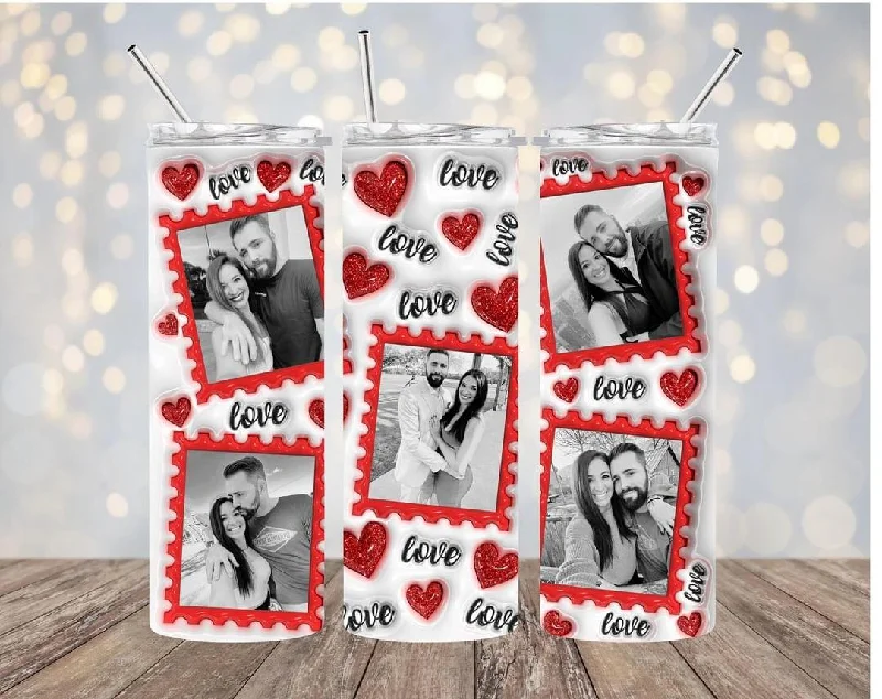 Latest Fashion Personalized Love Couple Valentine's Day 20 oz Inflated Tumbler