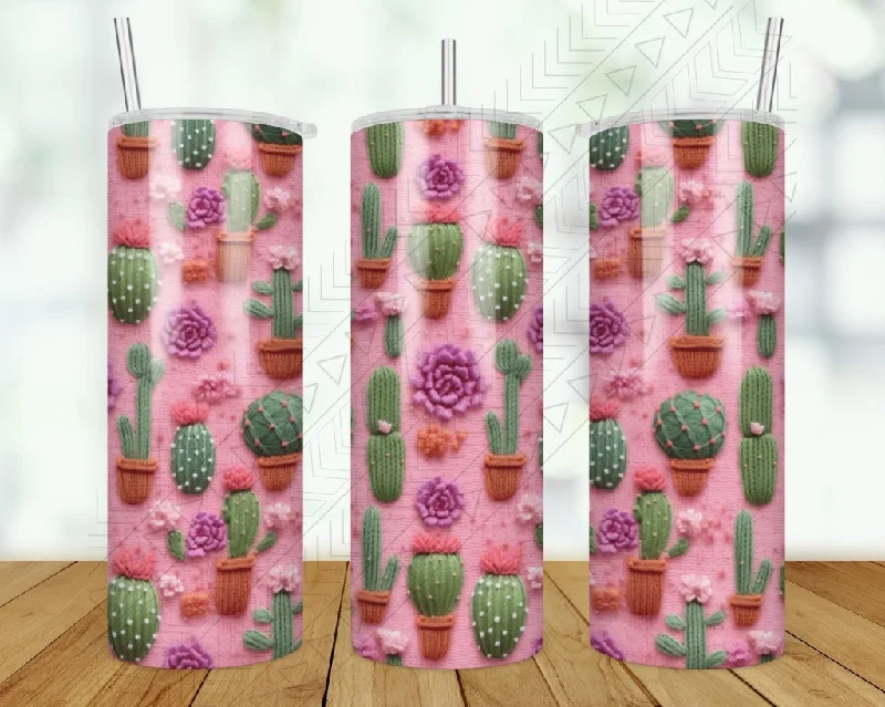 Vacuum-Insulated Bottles Pink Cactus 3d Tumbler