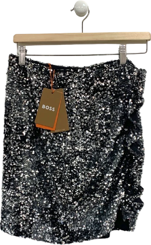 Classic Appeal Hugo Boss Black Sequin Mini Skirt UK 8
