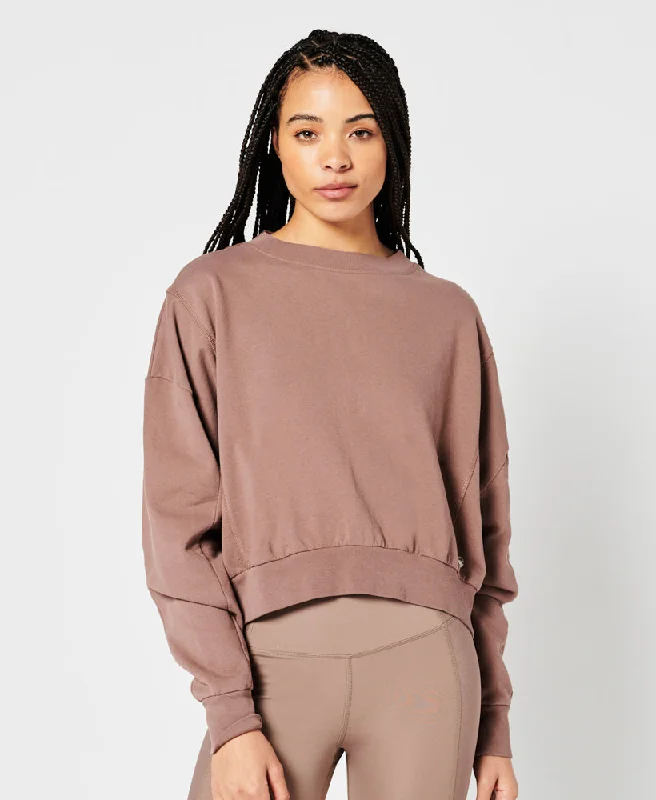 Elegant Style Flex Batwing Crew | Dark Taupe