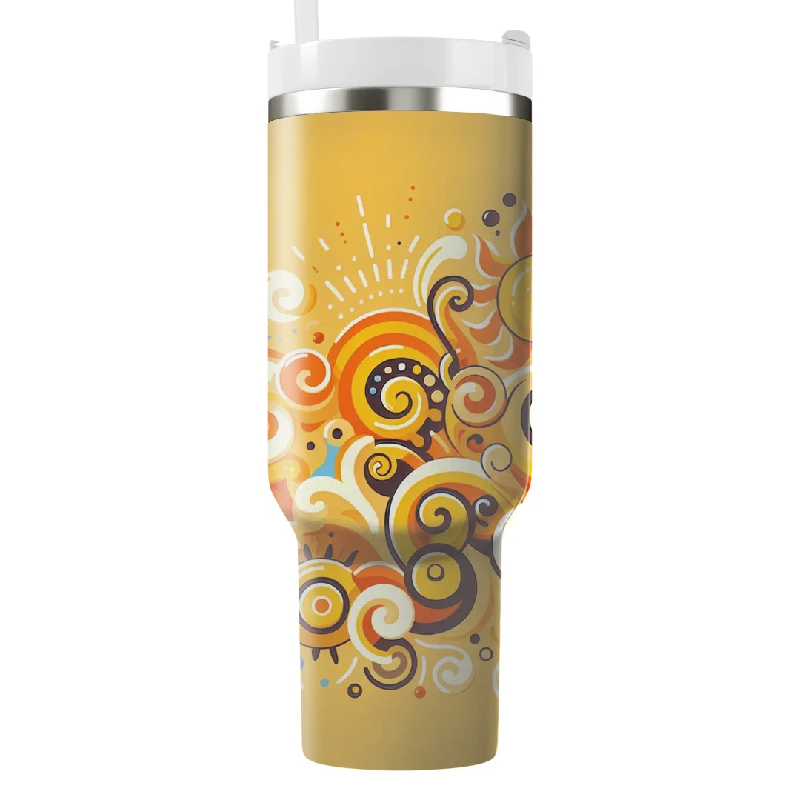 Crystal Drinkware Retro Sunshine Grooves Tumbler With Handle