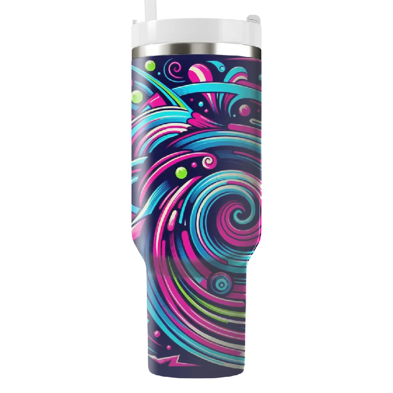 Style Without Limits Neon Vortex Tumbler With Handle