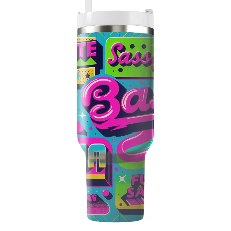 Drinkware Closeout Deals Sassy Retro Quotes Tumbler With Handle