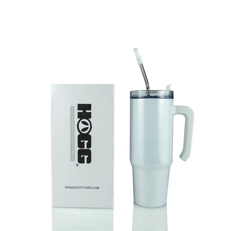 Travel Mugs Offer 30oz SUBLIMATABLE HOLOGRAPHIC GRIPPY TUMBLER - WHITE