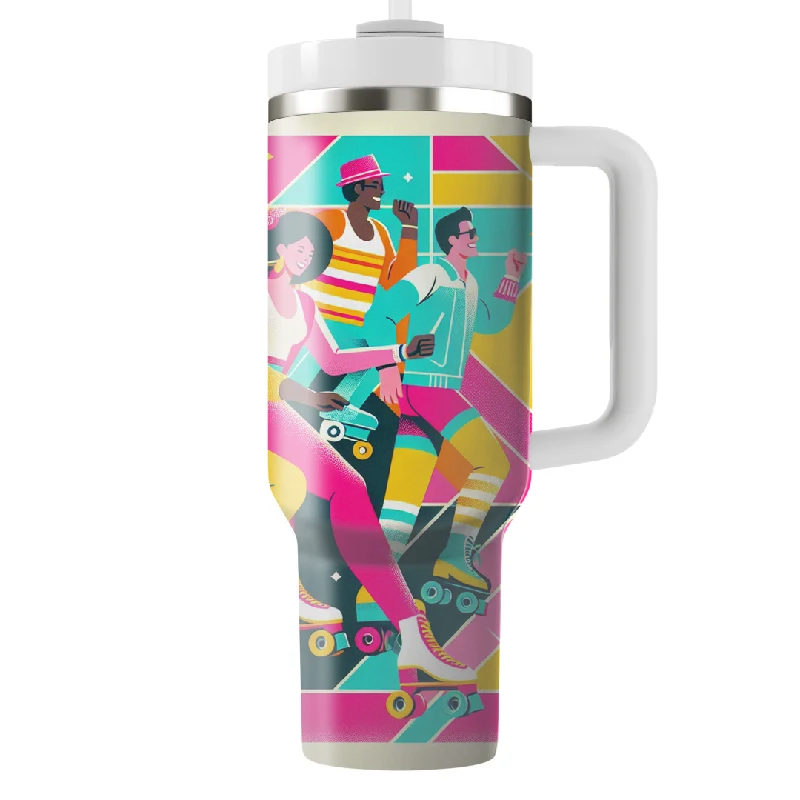 Inspired By You, Designed For You Radiant Retro Skates Tumbler With Handle