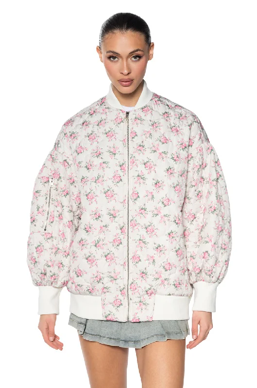 Seasonal Trend PALACE DRIVE FLORAL OVERSIZED BOMBER