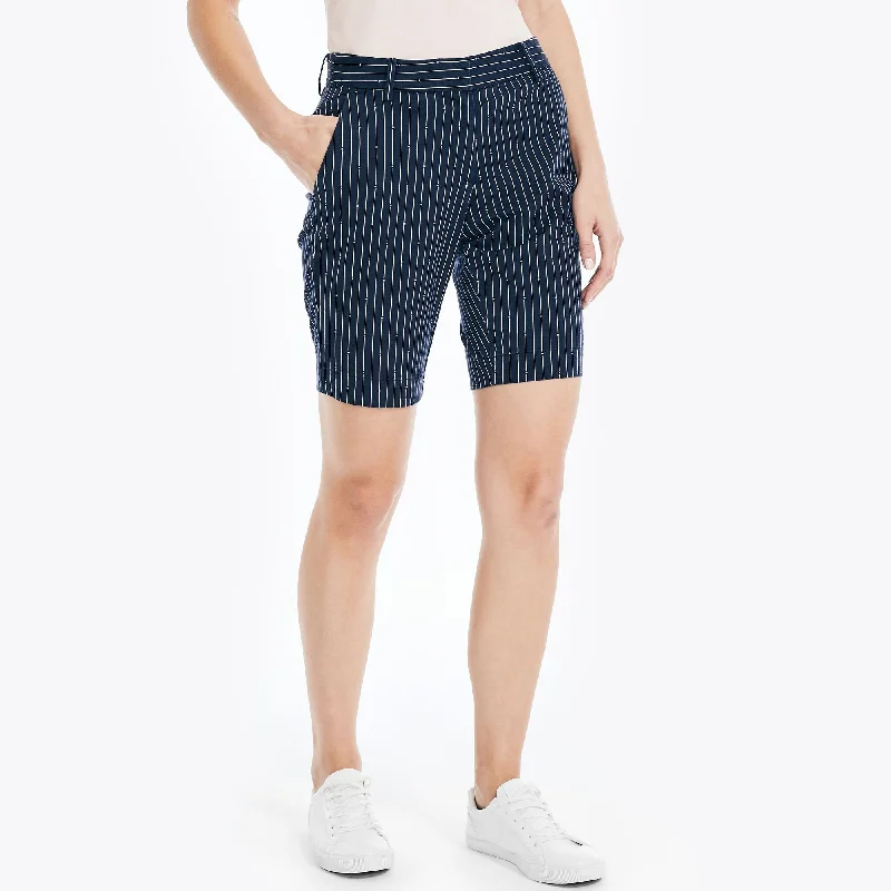 Trend Leading Collection Nautica Womens 10" Stretch-Twill Printed Striped Short