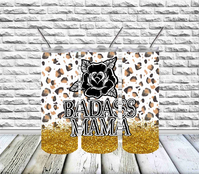 Imited-Time Drinkware Sale Glitter Leopard Badass Momma - Tumbler