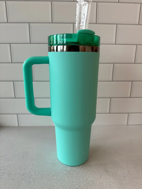 Decorative Drinkware Turquoise + Obsidian Tumbler