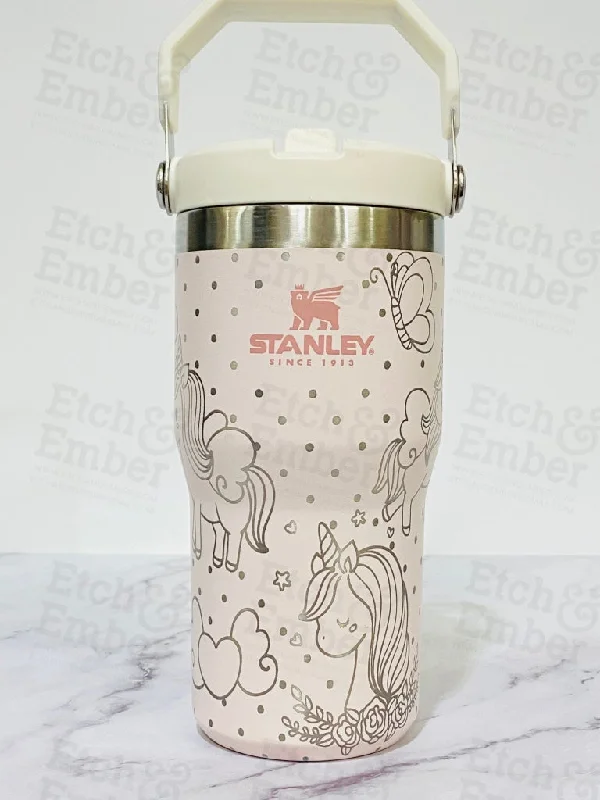 Imeless Style Unicorn Wonderland Engraved Stanley 20 oz IceFlow Flip Straw Tumbler