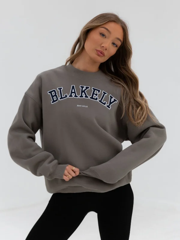 Elegant Ensemble Varsity Oversized Jumper - Safari Green