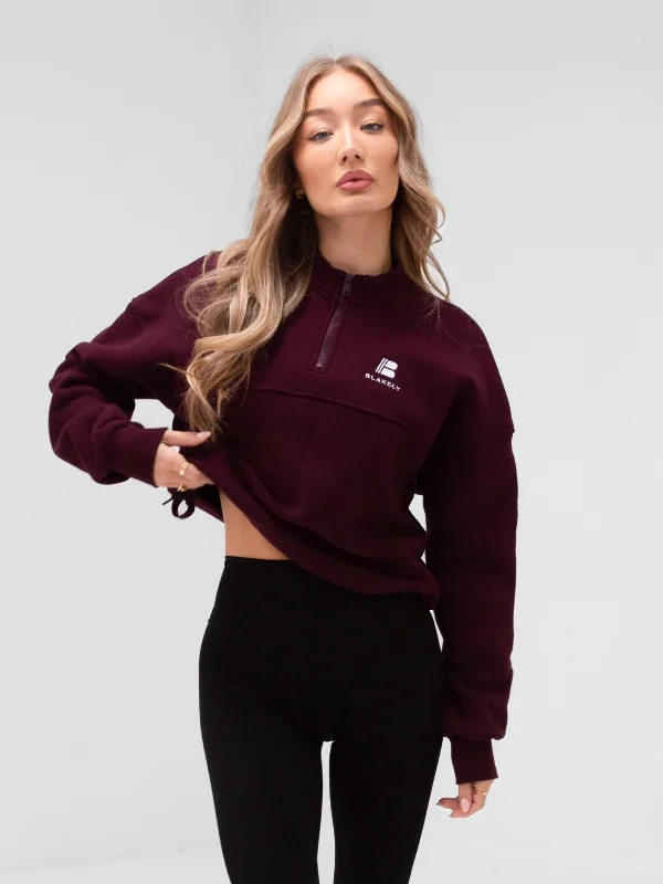 Versatile Outfits Apex Pro 1/4 Zip Jumper - Deep Burgundy