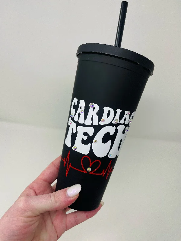 Insulated Travel Drinkware Cardiac Tech Black Matte Tumbler